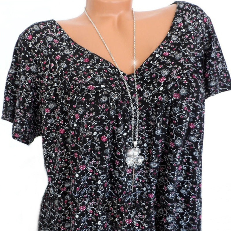 Macy | T-shirt Flora à col en V