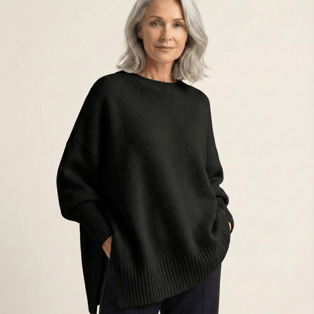 Livia I : un pull élégant à ourlet asymétrique