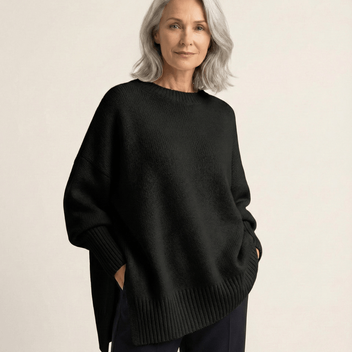 Livia I : un pull élégant à ourlet asymétrique