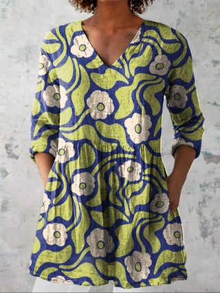 Talia | Chemisier long à motif original