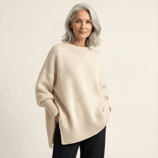 Livia I : un pull élégant à ourlet asymétrique