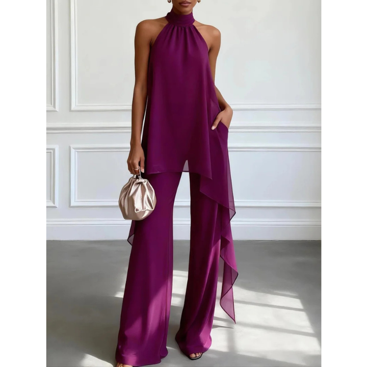Violet | Ensemble élégant à col licou avec pantalon