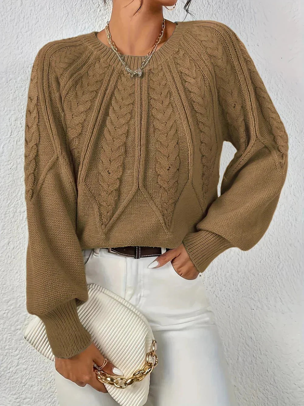 Rita | Pull élégant à motif tressé