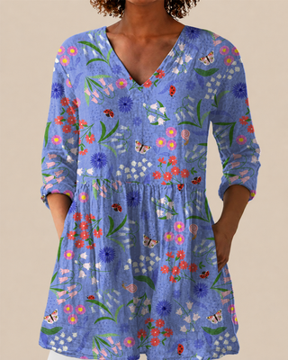 Amélie | Chemisier long à motif original