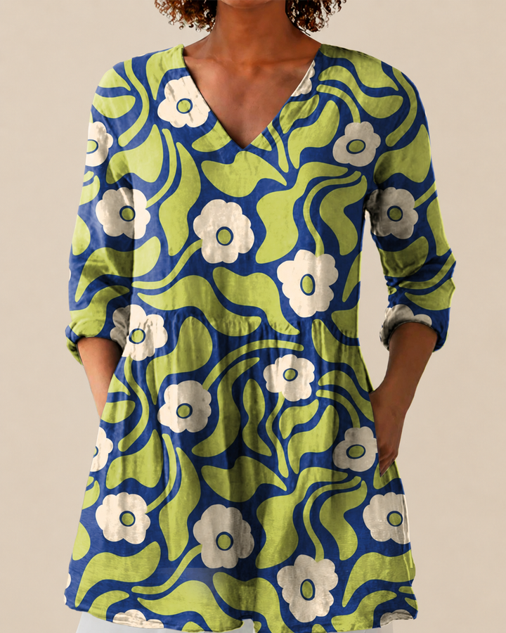 Talia | Chemisier long à motif original