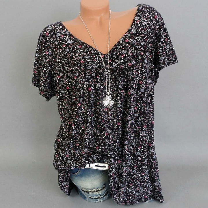 Macy | T-shirt Flora à col en V