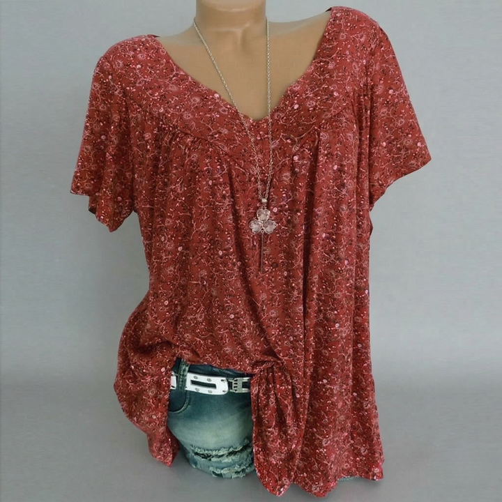 Macy | T-shirt Flora à col en V