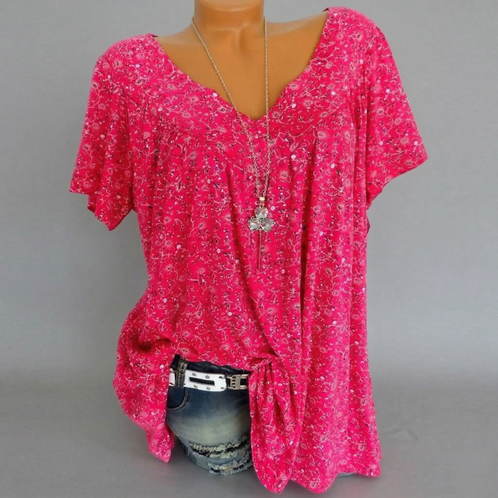 Macy | T-shirt Flora à col en V
