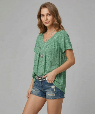 Macy | T-shirt Flora à col en V