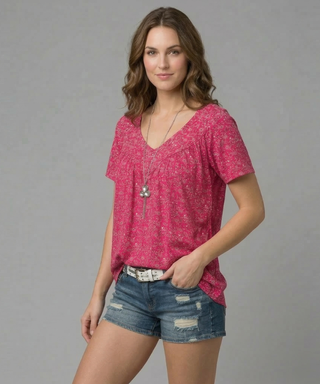 Macy | T-shirt Flora à col en V