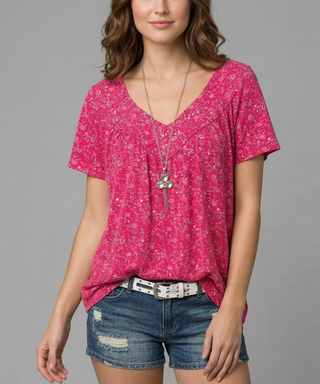 Macy | T-shirt Flora à col en V