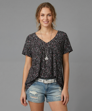 Macy | T-shirt Flora à col en V