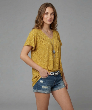 Macy | T-shirt Flora à col en V
