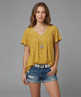 Macy | T-shirt Flora à col en V