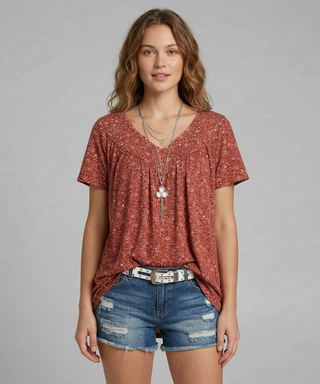 Macy | T-shirt Flora à col en V