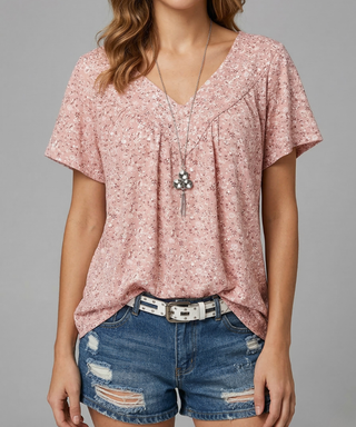 Macy | T-shirt Flora à col en V