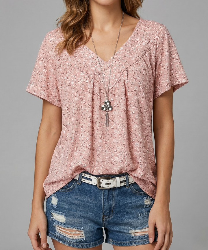 Macy | T-shirt Flora à col en V