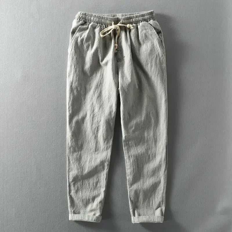 Pantalon Daniel en coton et lin