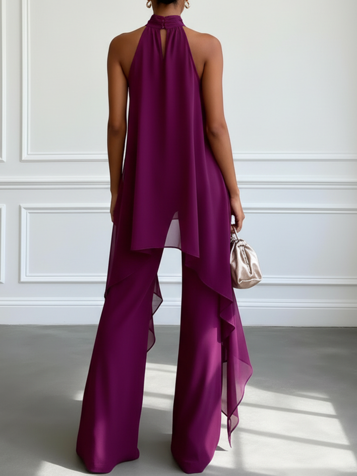 Violet | Ensemble élégant à col licou avec pantalon