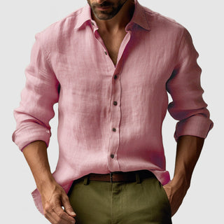 Marseille Studio | Chemise en lin vintage à manches longues pour hommes
