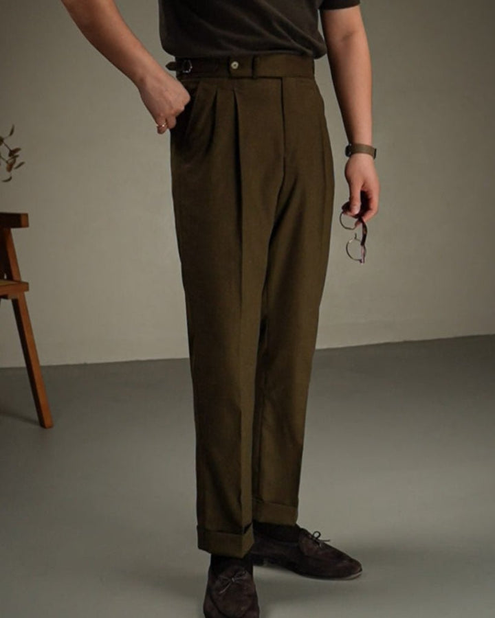 Pantalon en lin Carmesí