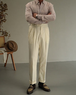 Pantalon en lin Carmesí