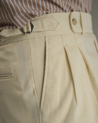Pantalon en lin Carmesí