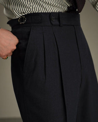 Pantalon en lin Carmesí