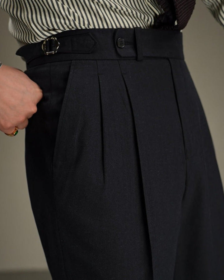 Pantalon en lin Carmesí