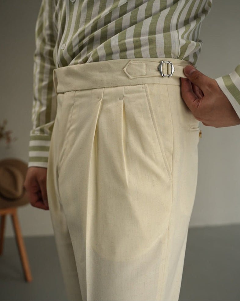 Pantalon en lin Carmesí