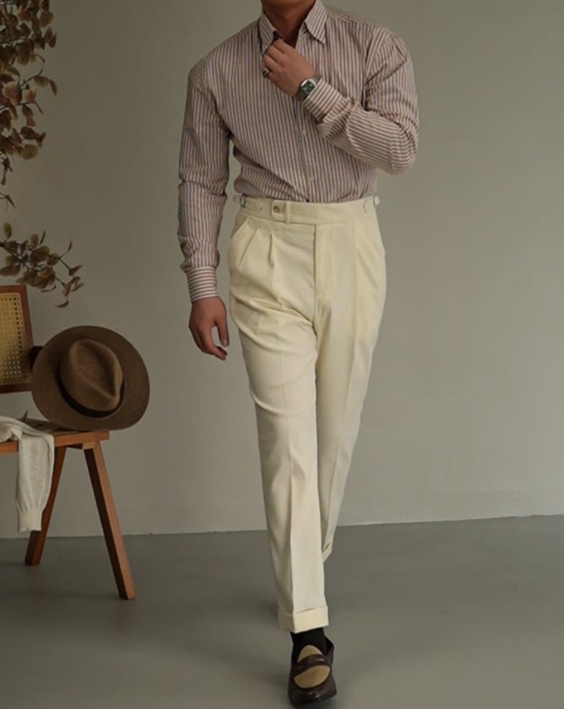 Pantalon en lin Carmesí