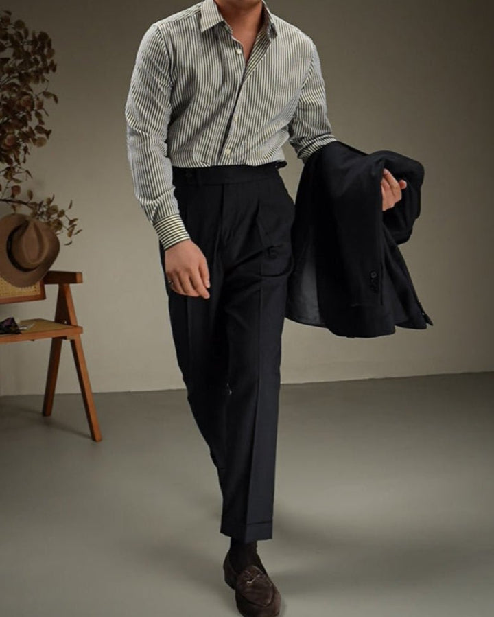 Pantalon en lin Carmesí