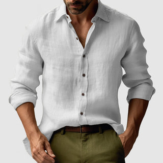 Marseille Studio | Chemise en lin vintage à manches longues pour hommes