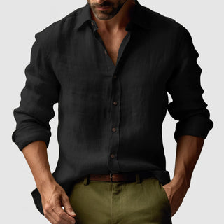 Marseille Studio | Chemise en lin vintage à manches longues pour hommes