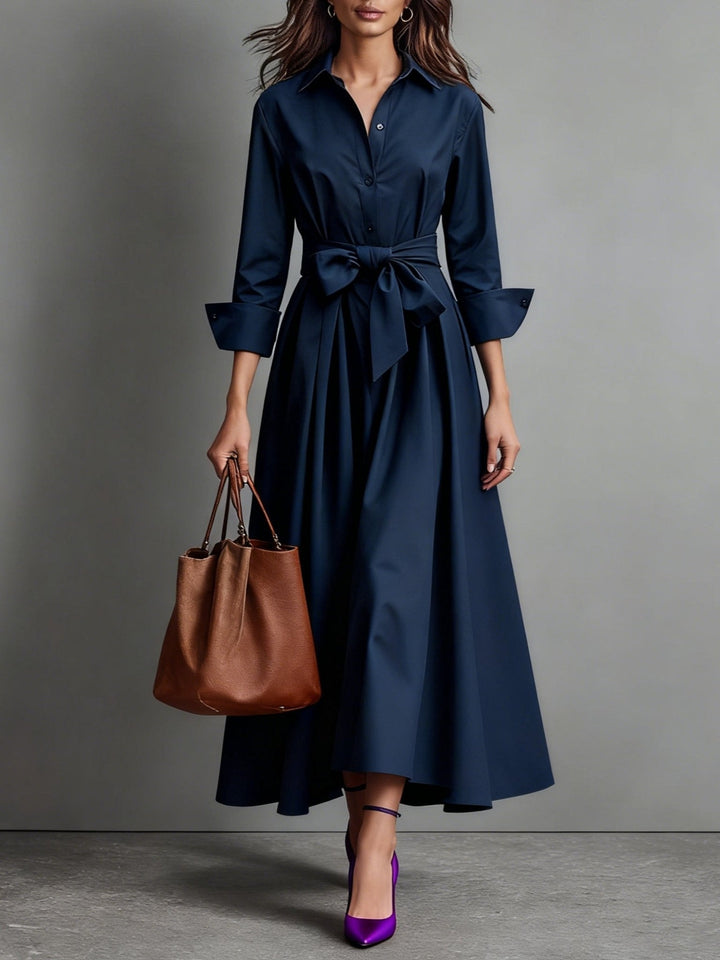 Marise™ | Robe longue élégante avec nœud décoratif