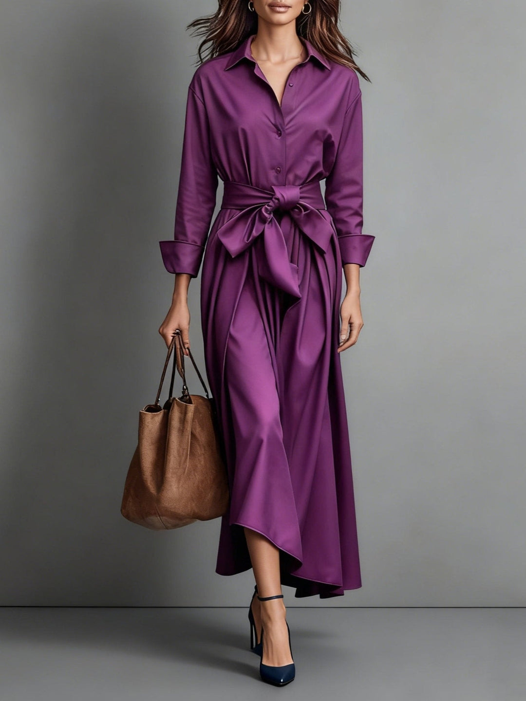 Marise™ | Robe longue élégante avec nœud décoratif