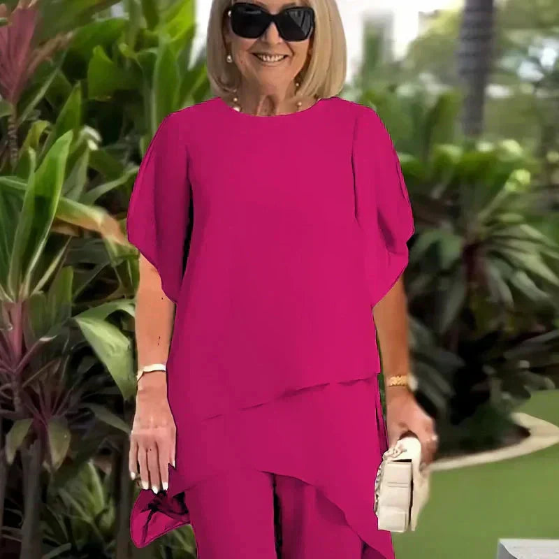 Herlene | Ensemble chic composé d'un haut et d'un pantalon